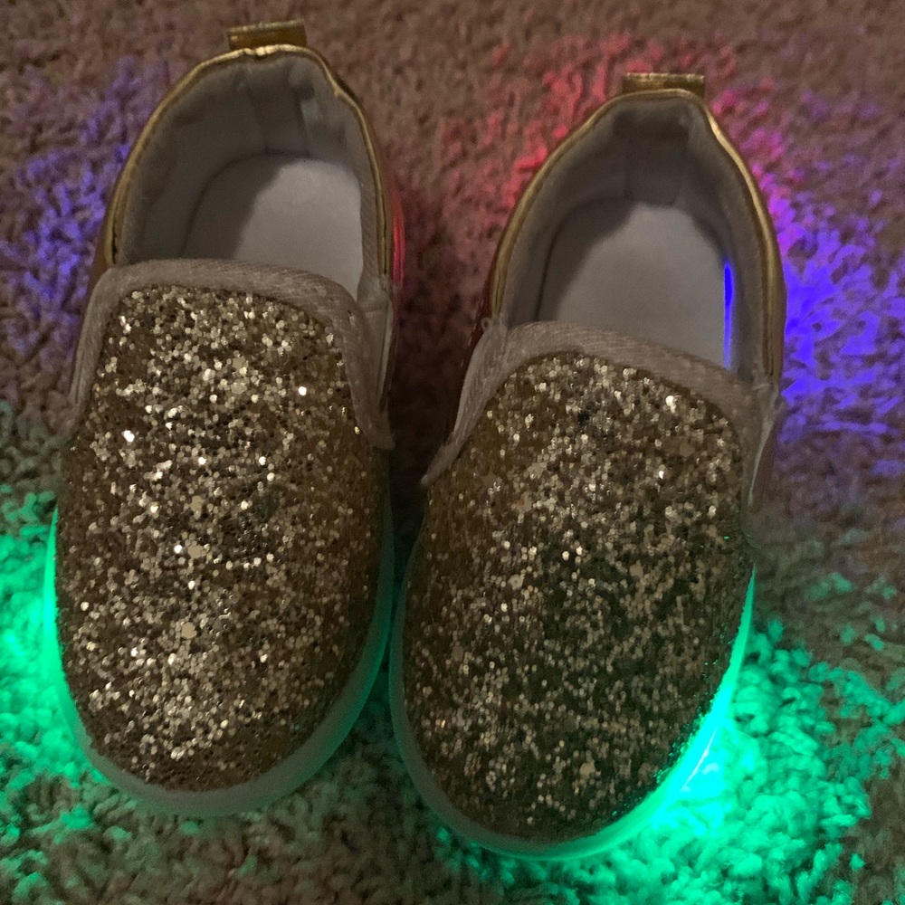 Gold toddler light up shoes